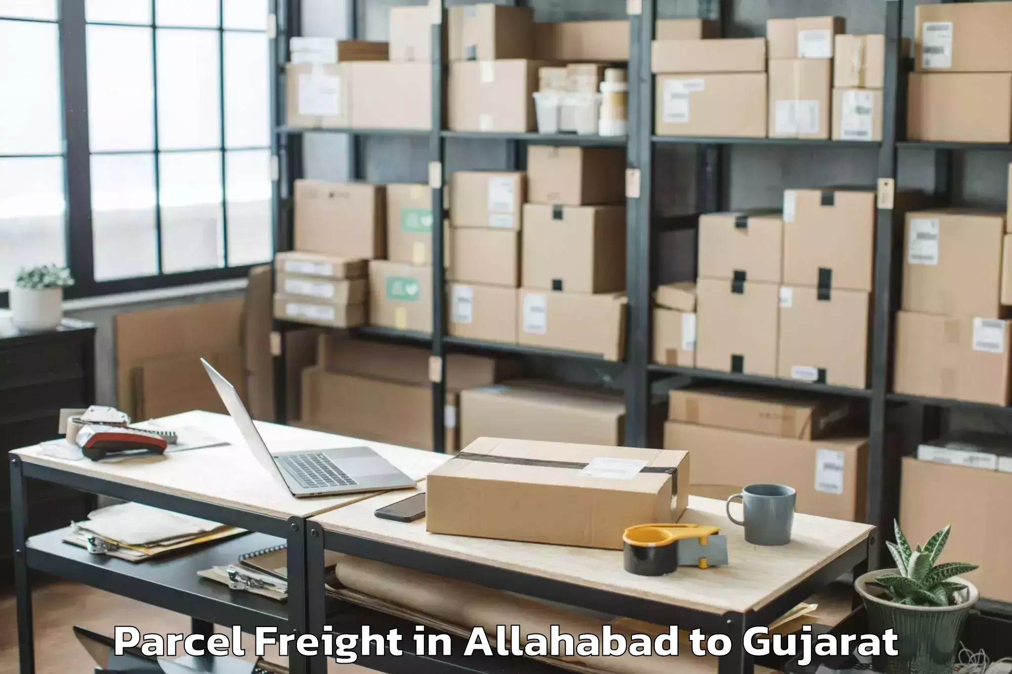 Book Your Allahabad to Jhulasan Parcel Freight Today